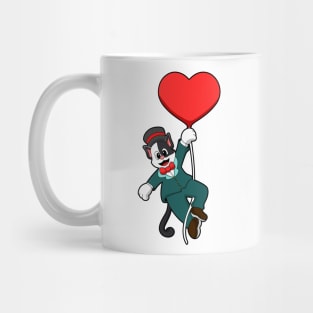 Cat as Groom with Heart Balloon Mug